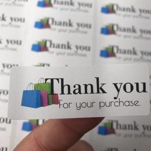 90 thank you for your purchase stickers